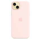 Tapa protectora para teléfono móvil - compatibilidad con MagSafe - silicona - rosa claro - para iPhone 15 Plus