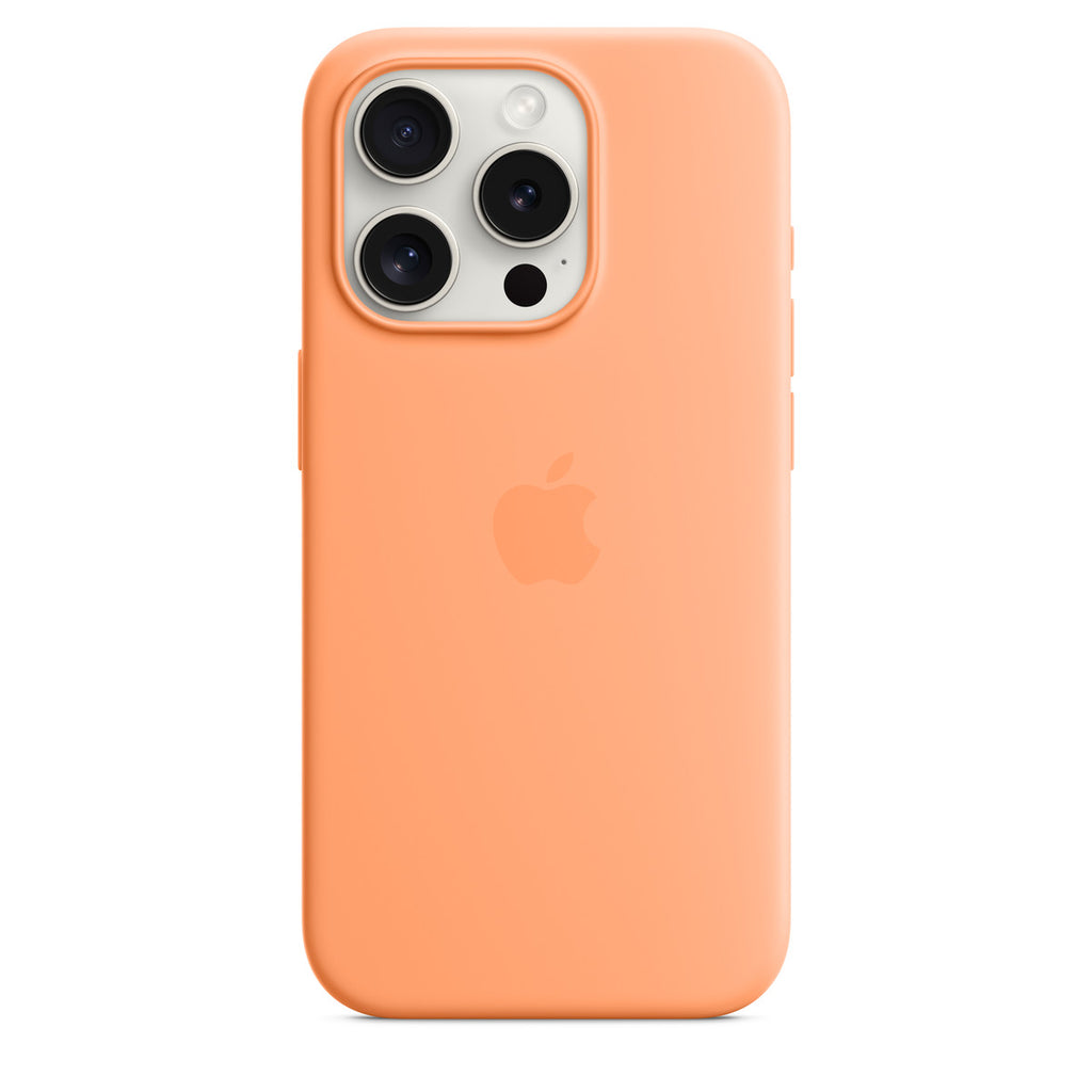 Apple iPhone 15 Pro Silicone Case with MagSafe - Orange Sorbet (^IPHONE 15 PRO SI CASE ORANGE SORBET)