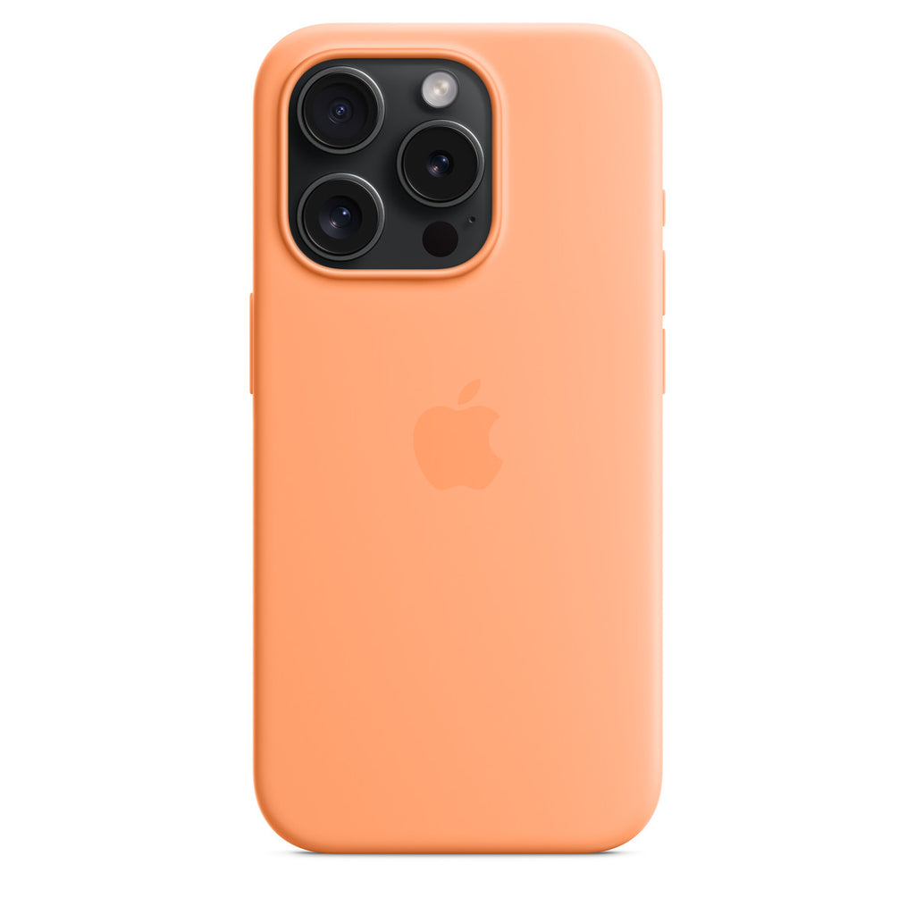 Apple iPhone 15 Pro Silicone Case with MagSafe - Orange Sorbet (^IPHONE 15 PRO SI CASE ORANGE SORBET)