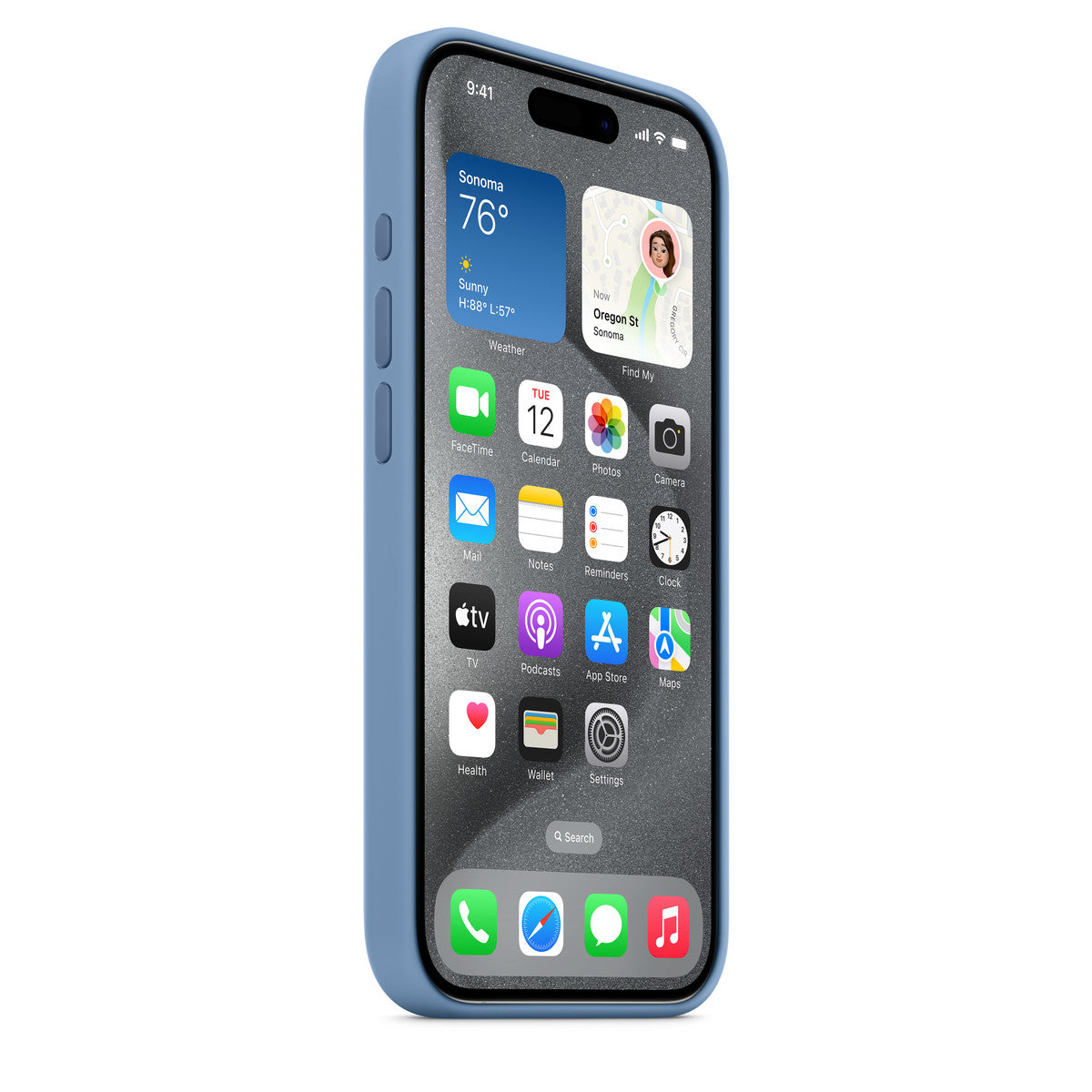 Apple iPhone 15 Pro Silicone Case with MagSafe - Winter Blue (^IPHONE 15 PRO SI CASE WINTER BLUE)