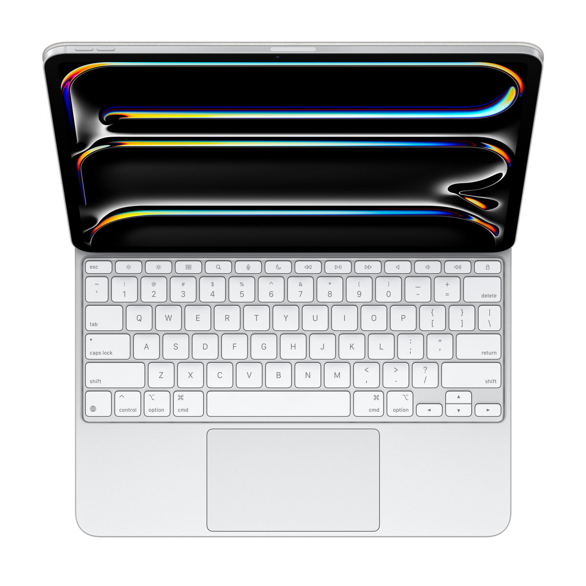 Caja de teclado y folio - con panel táctil - retroiluminación - Apple Smart connector - QWERTY - EE. UU. - blanco