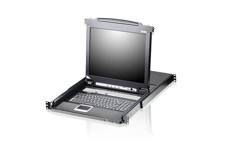 ATEN CL5708N consola de rack 48,3 cm (19") 1280 x 1024 Pixeles Metal, Plástico Negro 1U