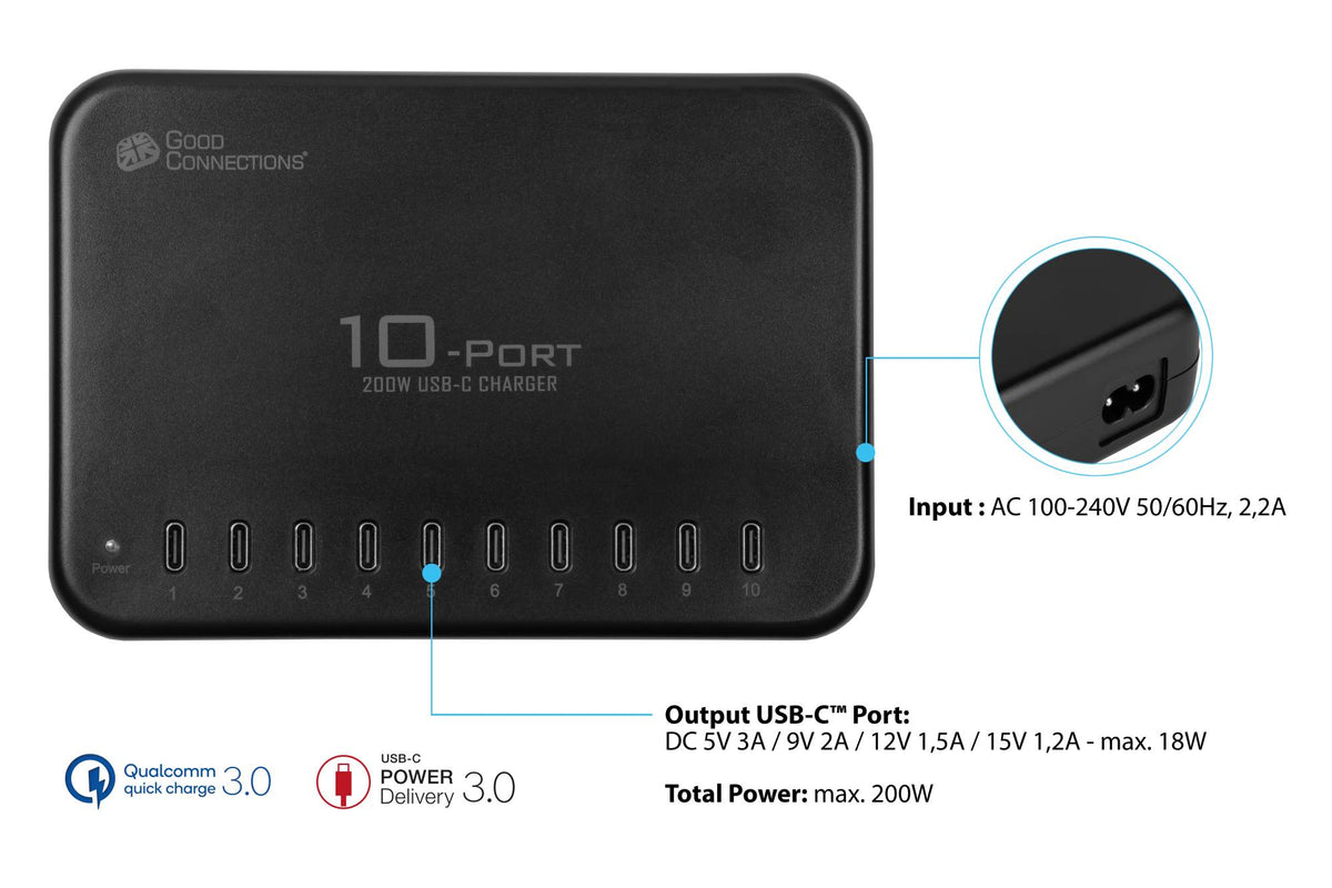 Alcasa PCA-D007S cargador dispositivo móvil Tablet Negro CA carga rápida vista 2