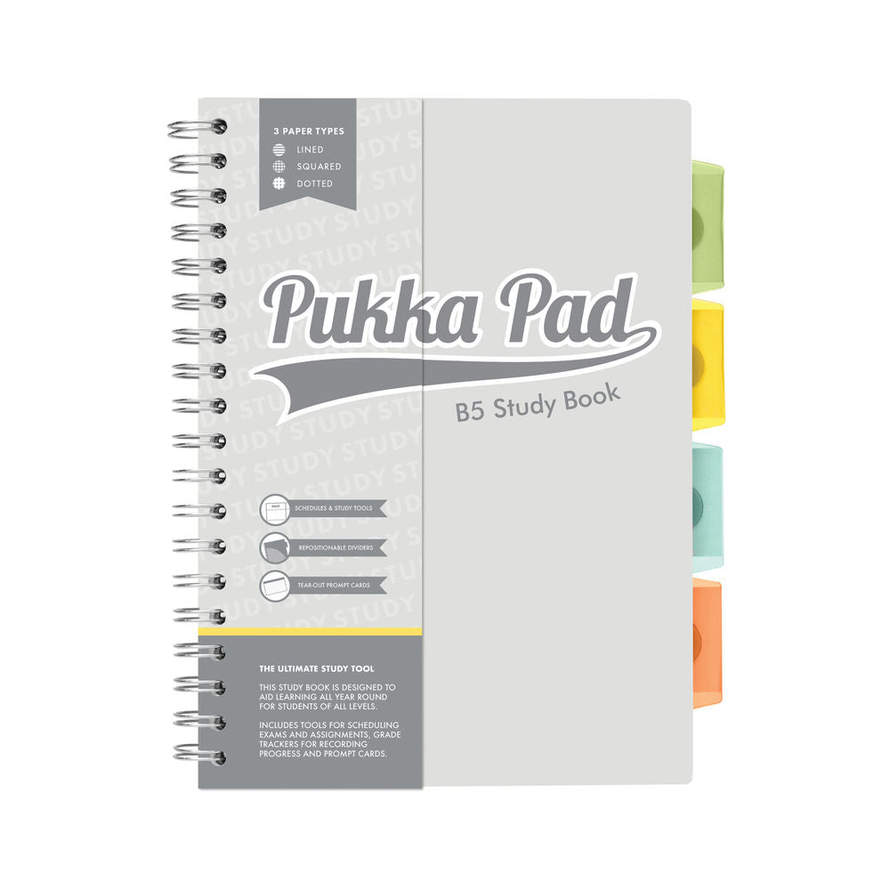 Pukka Pad B5 Cuaderno de estudio con 4 separadores colores