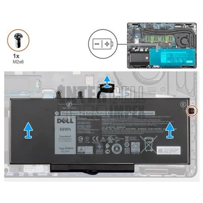 Dell Batería, 68WHR, 4 celdas, YPVX3 (2)