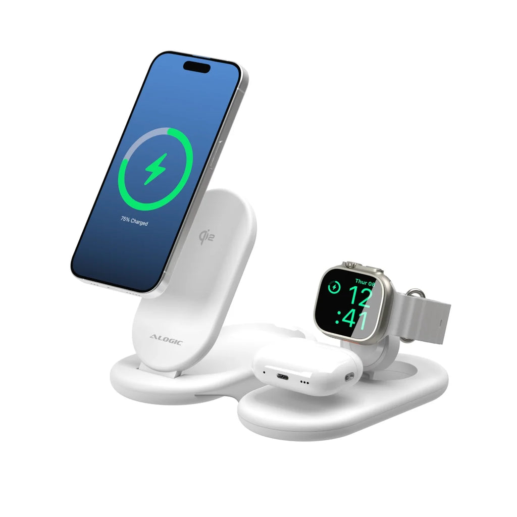ALOGIC PackAway cargador inalámbrico rápido Qi2 3 en 1