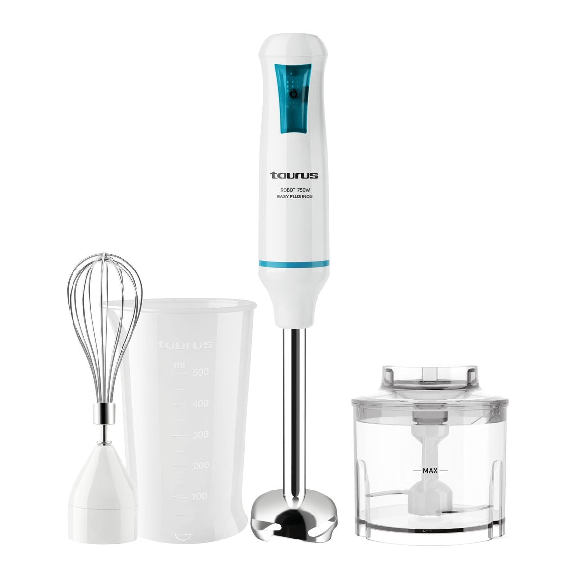 Taurus ROBOT 750 EASY PLUS INOX 1 L Batidora de mano 750 W blanco, azul