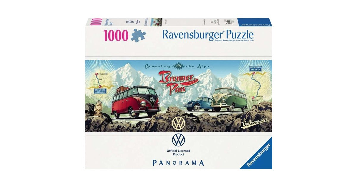 Puzzle Panorama Ravensburger Mit dem Bulli über d