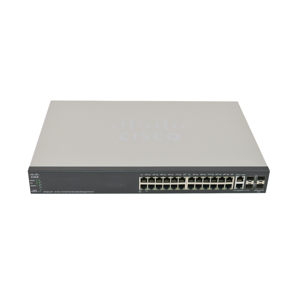 Cisco SF500-24P 10/100 POE de 24 puertos SF500-24P-K9-RFB – Reacondicionado