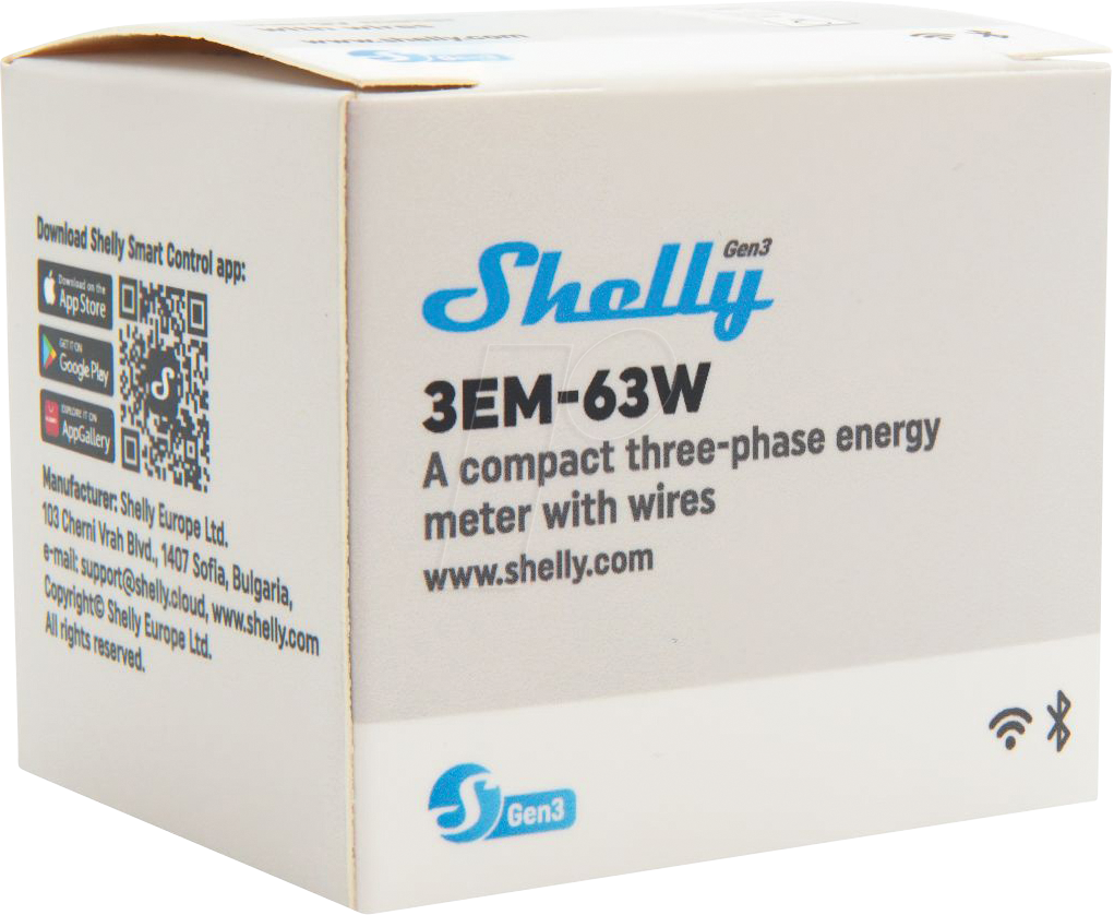 Shelly - Hutschiene - 3EM - Stromzähler - max. 3x 120A -Inkl. 3 Klemmen (4)