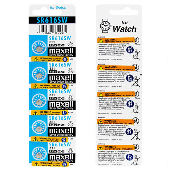 Maxell Pila doméstica de un solo uso SR616SW (4)