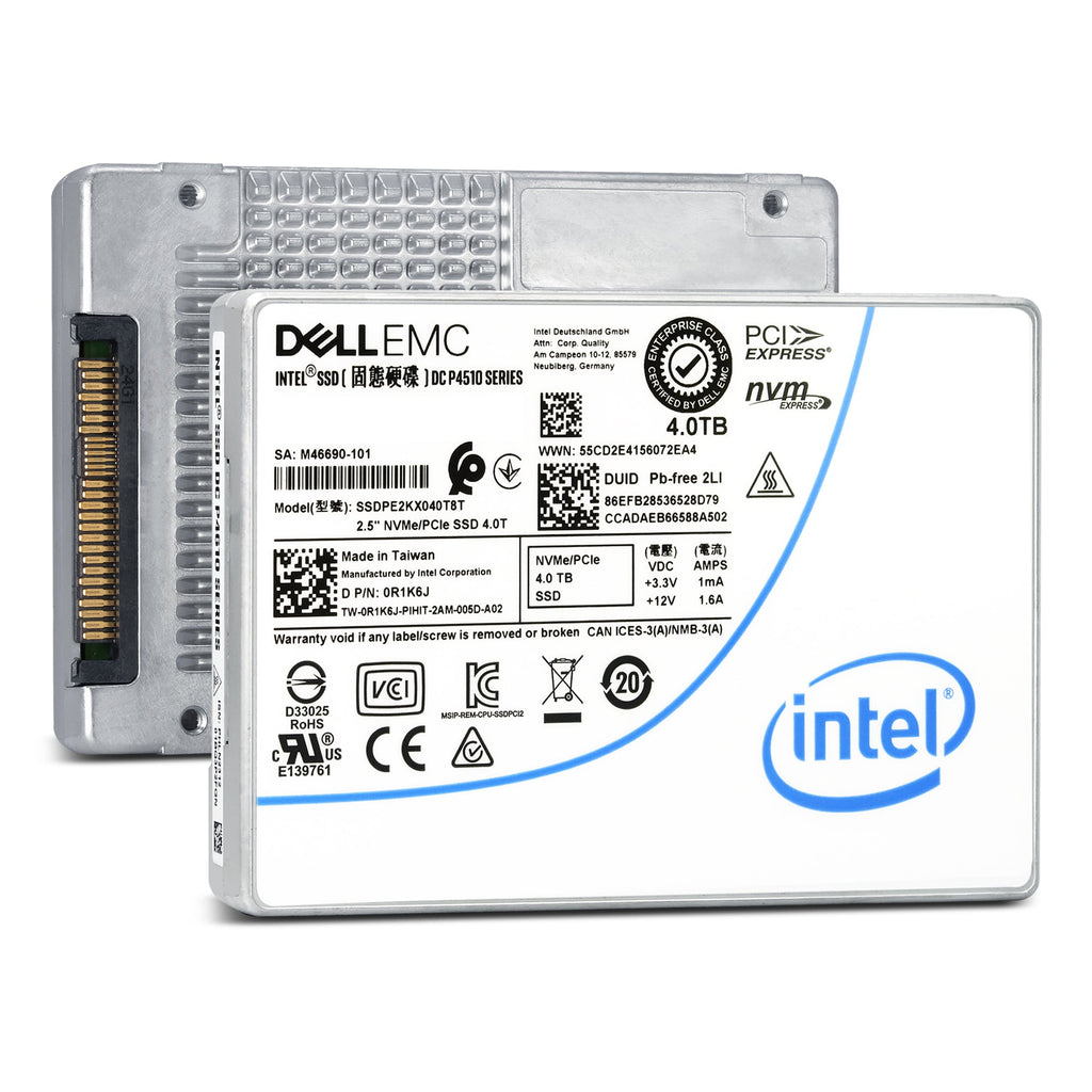 Intel P4510 SERIES 4TB 2.5INCH NVME SSDPE2KX040T8-RFB – Reacondicionado