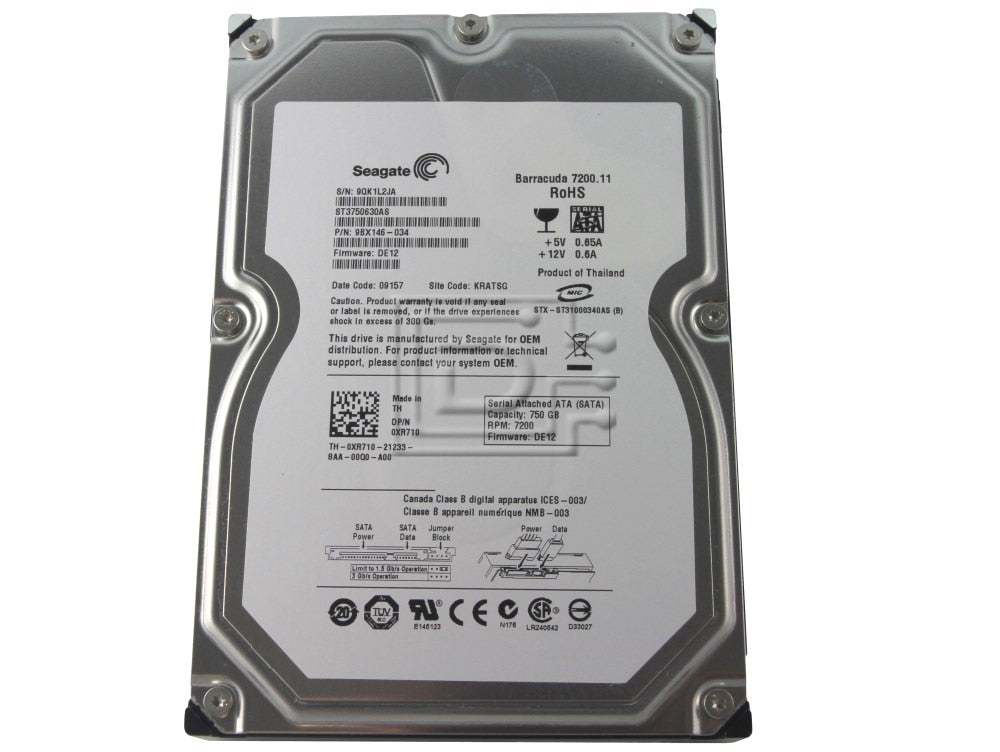 Dell 750GB 7.2K 3.5 SATA ST3750630AS-RFB – Reacondicionado