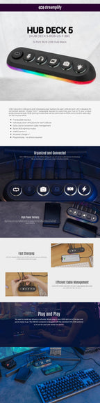 Streamplify HUB DECK 5 RGB USB de puertos carga energía (3)
