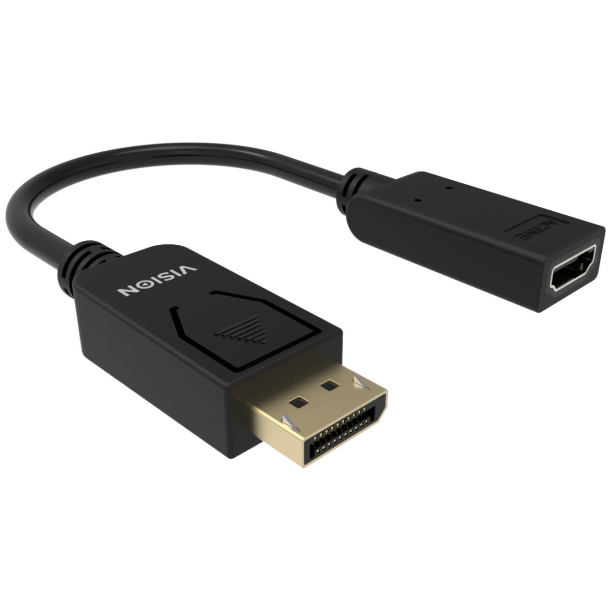 Vision TC-DPHDMI/BL - Adaptador DisplayPort a HDMI, 4k 60 hz, versión DP 1.3