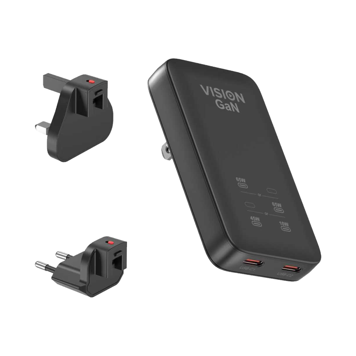 Vision TC-PUSBC/65 - Cargador Rápido Dual USBC con adaptador de enchufe EU
