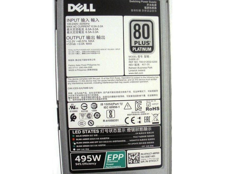 Dell 495W Redundant fuente de alimentación 0TH1CT (3)