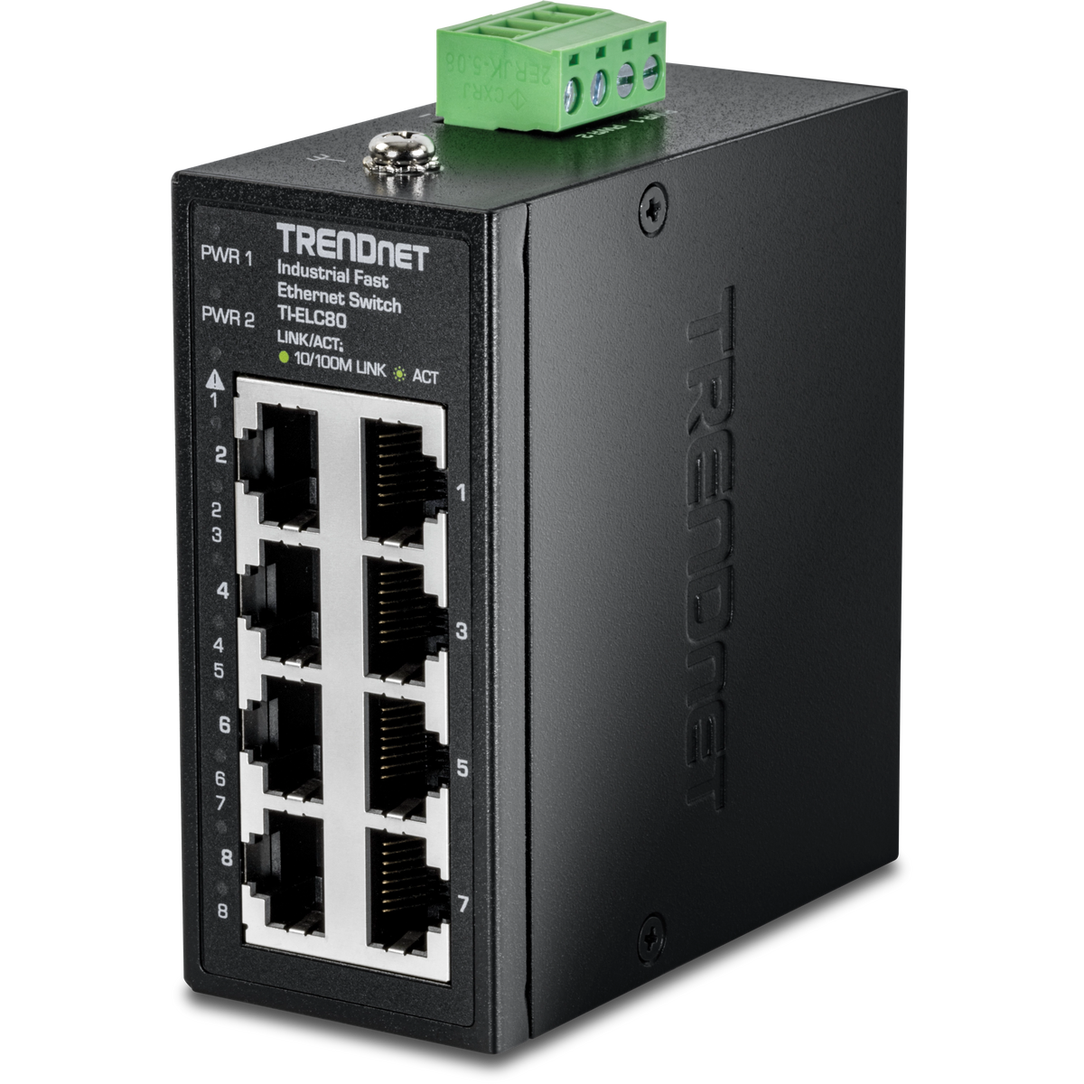Trendnet TI-ELC80 switch de red No gestionado Fast Ethernet Negro