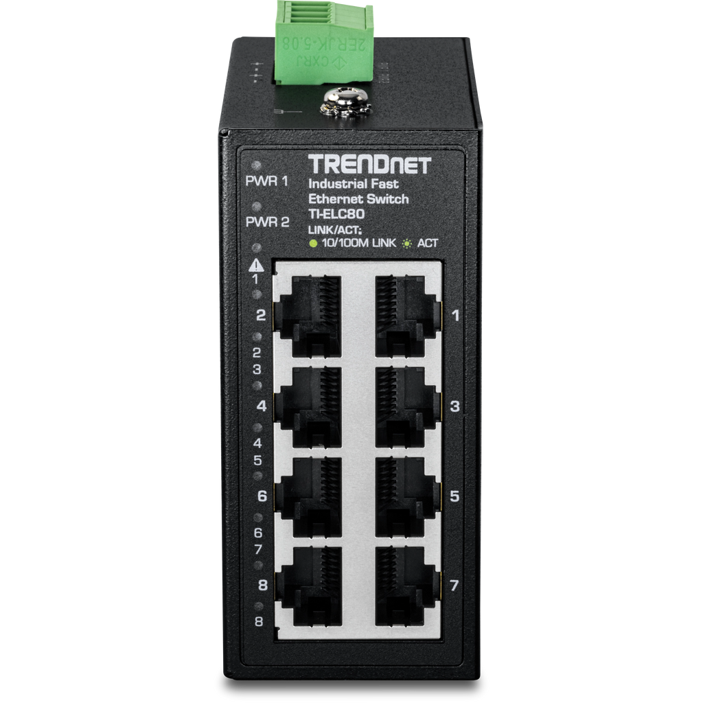 Trendnet TI-ELC80 switch de red No gestionado Fast Ethernet Negro