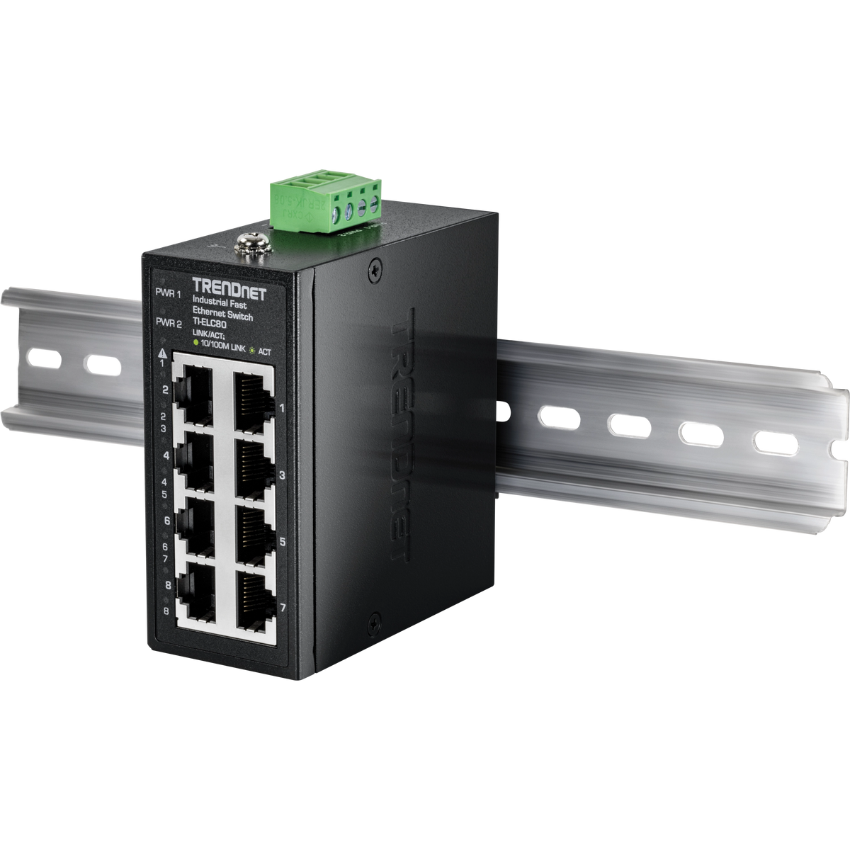 Trendnet TI-ELC80 switch de red No gestionado Fast Ethernet Negro