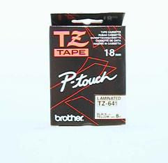 Brother Gloss Laminated Labelling Tape - 18mm, Black/Yellow cinta para impresora de etiquetas TZ