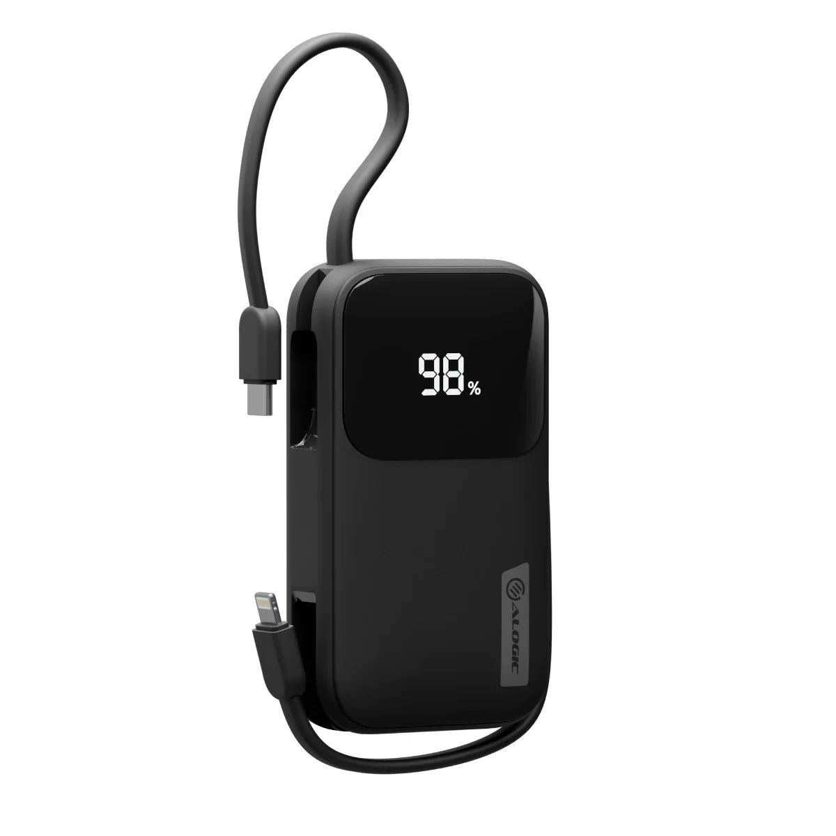 ALOGIC Tandem batería externa 10.000mAh con cables USB-C y Lightning 22W