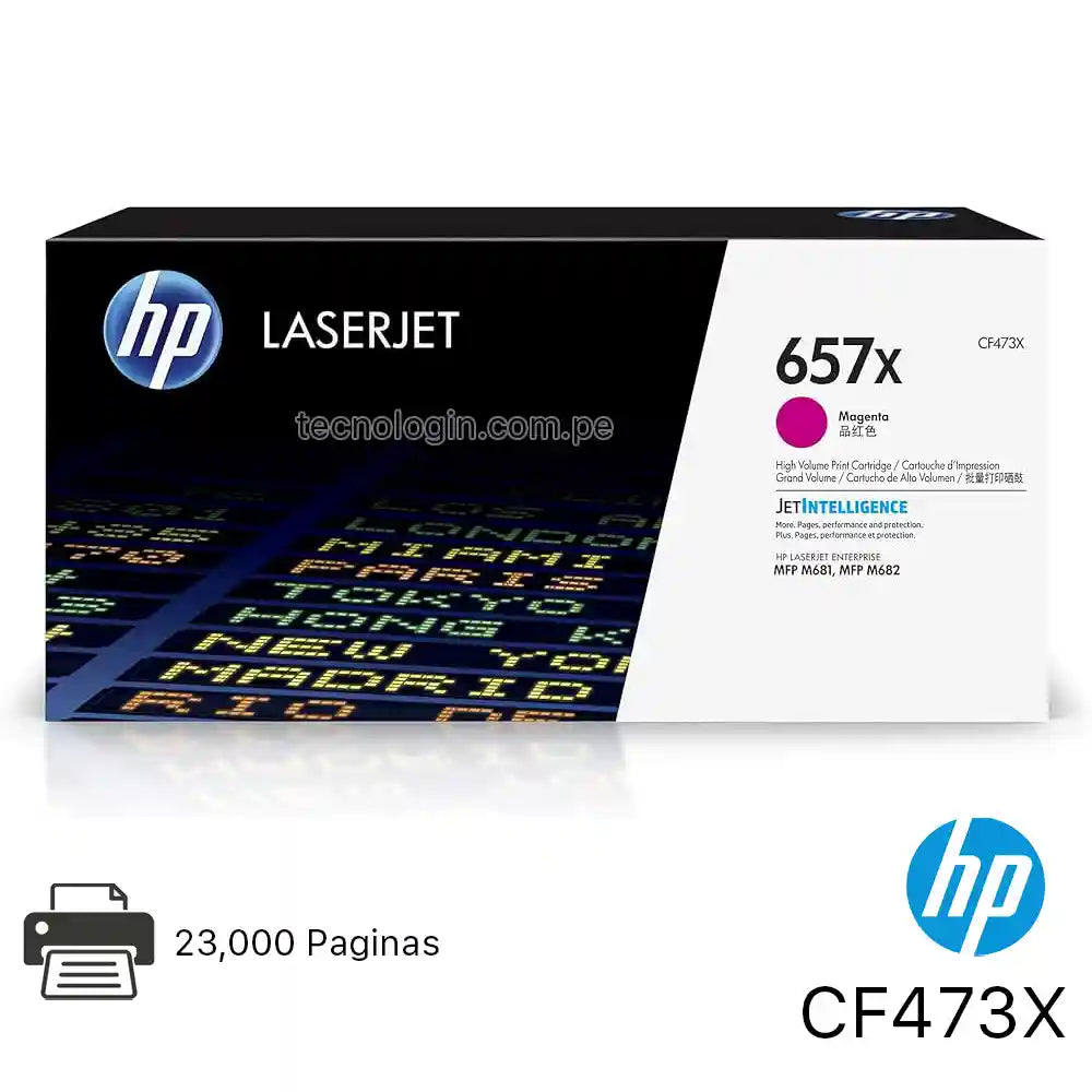 HP Magenta de alto rendimiento 657X CF473X#ABB