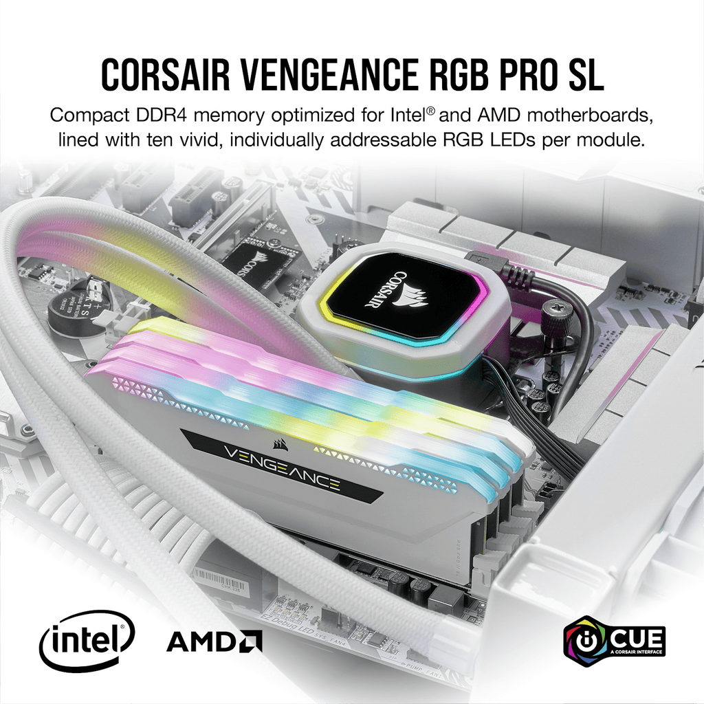 Corsair Vengeance RGB Pro CMH64GX4M4E3200C16W módulo de memoria 64 GB 4 x 16 GB