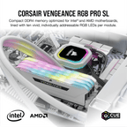 Corsair Vengeance RGB Pro CMH64GX4M4E3200C16W módulo de memoria 64 GB 4 x 16 GB