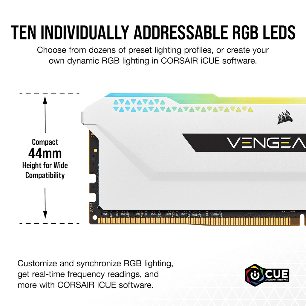 Corsair Vengeance RGB Pro CMH64GX4M4E3200C16W módulo de memoria 64 GB 4 x 16 GB