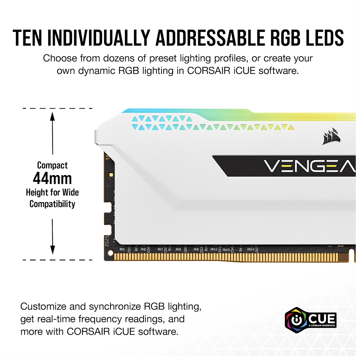 Corsair Vengeance RGB Pro CMH64GX4M4E3200C16W módulo de memoria 64 GB 4 x 16 GB
