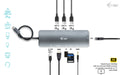 i-tec Metal C31NANODOCKLANPD base para portátil y replicador de puertos Alámbrico USB 3.2 Gen 1 (3.1 Gen 1) Type-C Plata, Turquesa (8)
