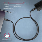 Axagon BUCM32-CM05AB cable USB USB 3.2 Gen 2x2 0,5 m USB C 20 Gbit/s 100 W Negro (6)