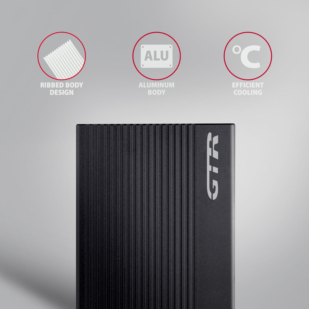 Axagon EE25-GTR USB-C 3.2 Gen 2 - SATA 6G 2.5\" externes Festplattengehäuse geriffelt Carcasa de disco duro/SSD Negro 2.5" (3)