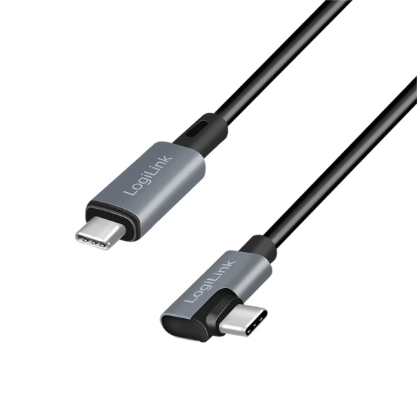 LogiLink CU0182 cable USB USB 2.0 1 m USB C 0,48 Gbit/s 100 W Negro, Plata (2)