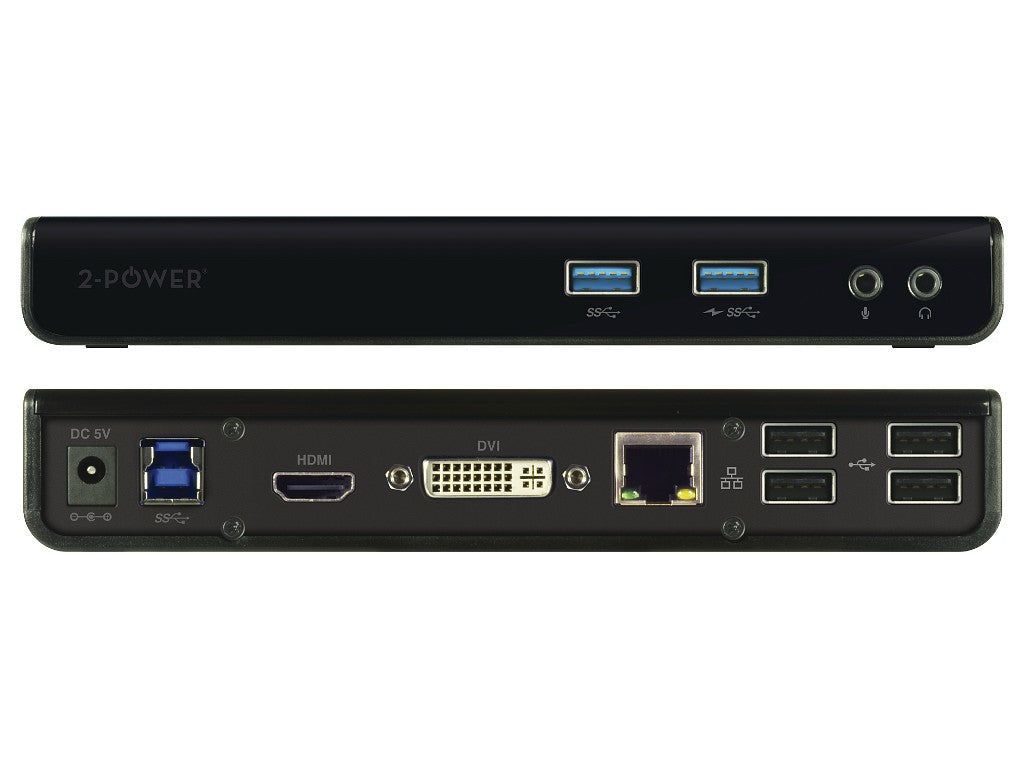 2-Power DOC0110A base para portátil y replicador de puertos Alámbrico USB 3.2 Gen 1 (3.1 Gen 1) Type-B Negro (2)