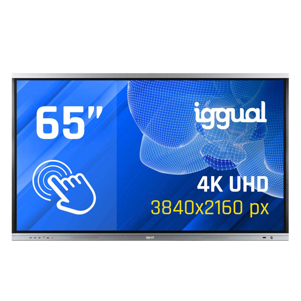 iggual Orchid 65" Panel plano interactivo 165,1 cm (65") LED Wifi 400 cd / m² 4K Ultra HD Negro Pantalla táctil Procesador incorporado Android