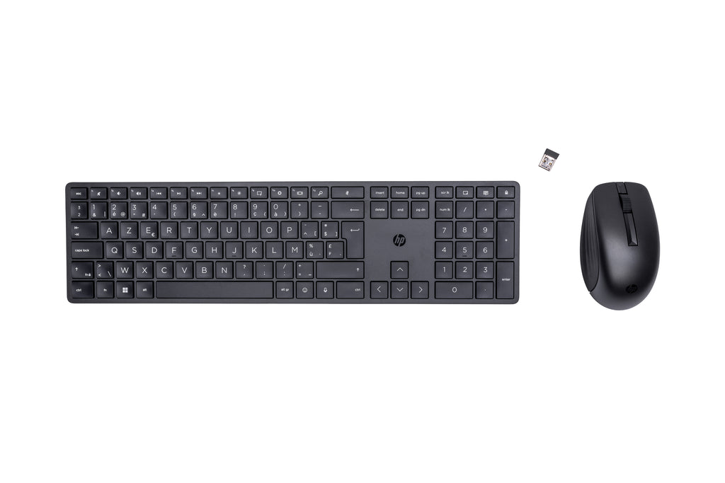 HP 650 Wireless Keyboard and Mouse Combo teclado Ratón incluido Hogar RF inalámbrico AZERTY Belga Negro (2)