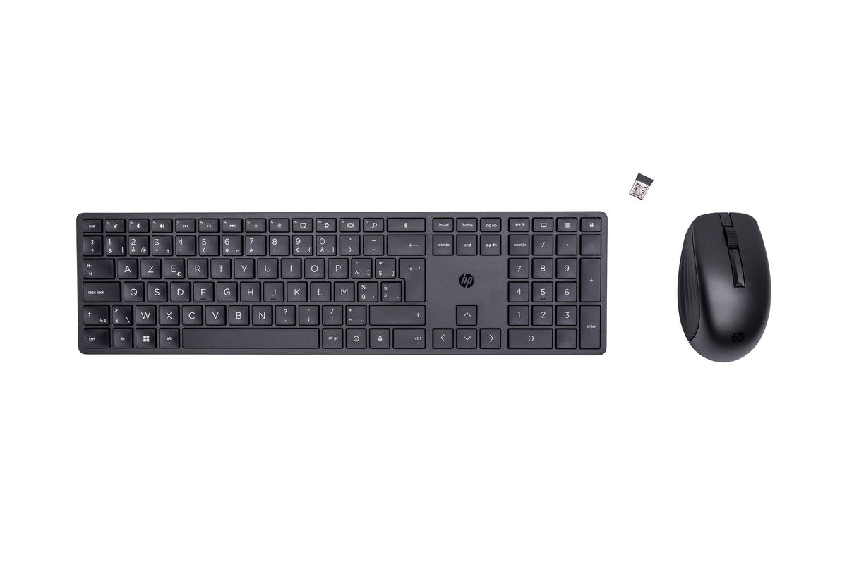 HP 650 Wireless Keyboard and Mouse Combo teclado Ratón incluido Hogar RF inalámbrico AZERTY Belga Negro (2)