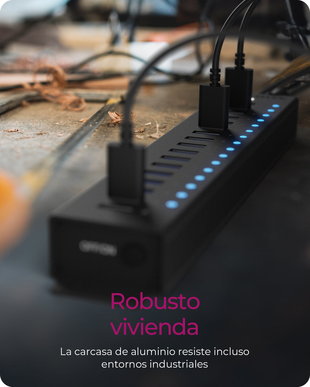 ICY BOX IB-HUB1717-U3 USB 3.2 Gen 1 (3.1 Gen 1) Type-A 5000 Mbit/s Negro (4)