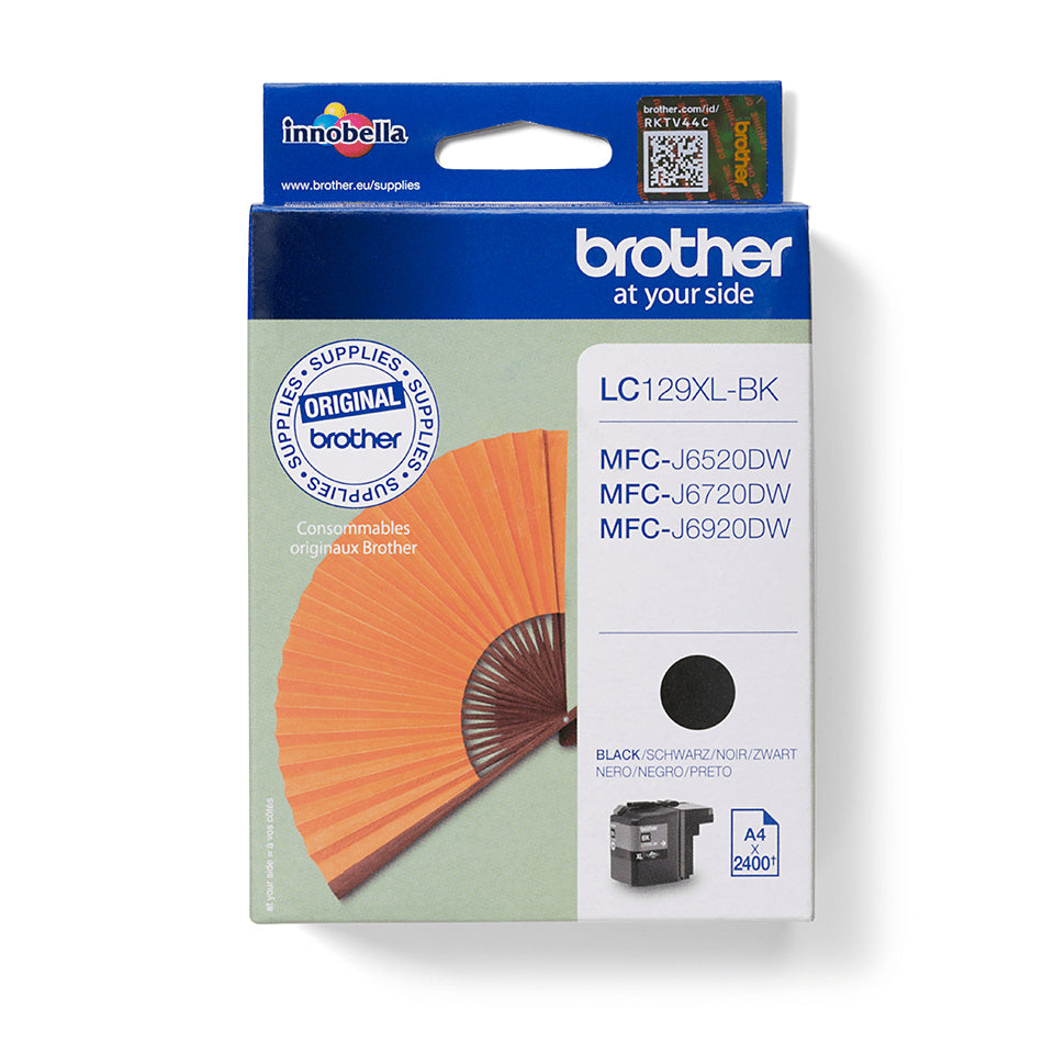 Brother LC129XLBK cartucho de tinta 1 pieza(s) Original Alto rendimiento (XL) Negro (2)
