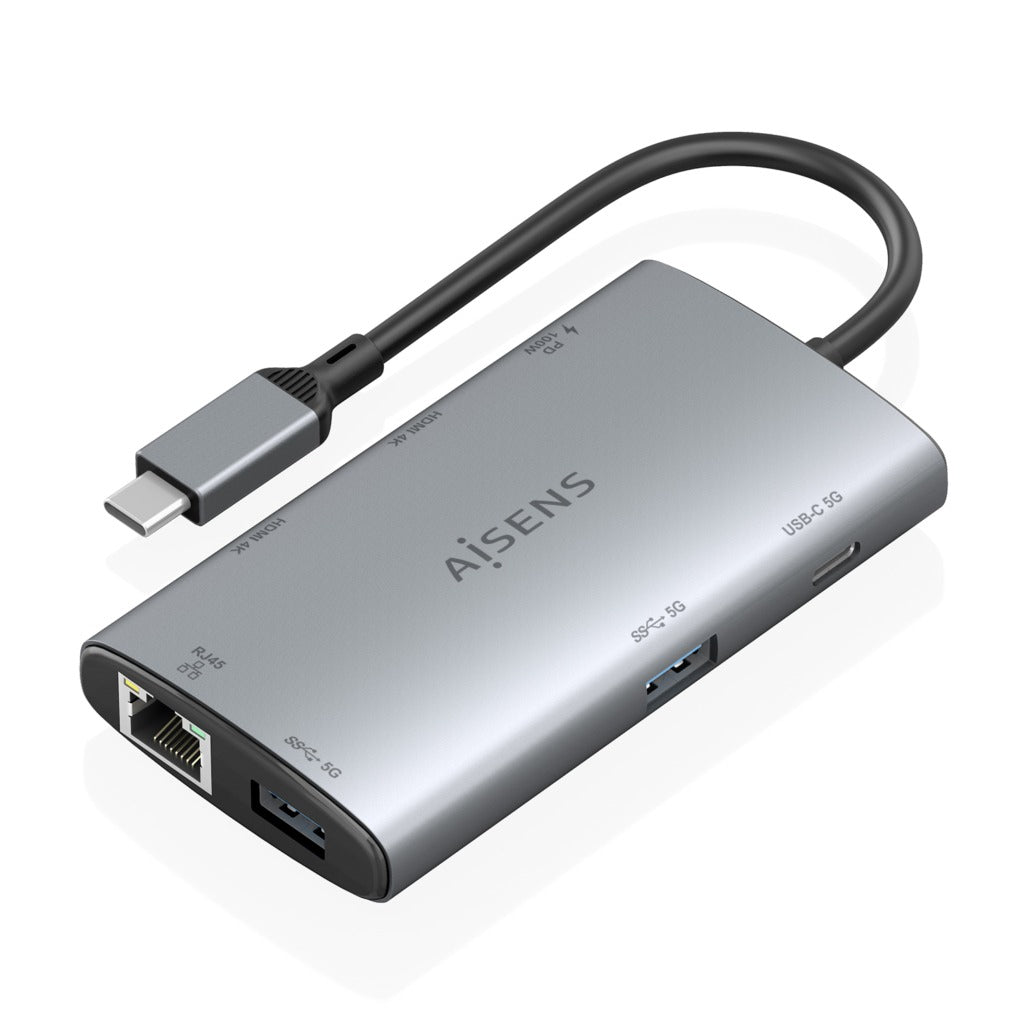 AISENS ASUC-7P049-GR base para portátil y replicador de puertos Alámbrico USB 3.2 Gen 1 (3.1 Gen 1) Type-C (2)