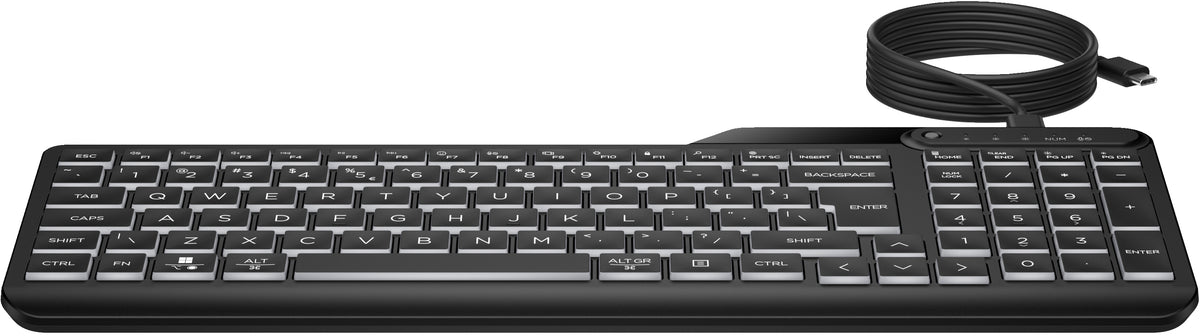 HP 405 Multi-Device Backlit Wired Keyboard teclado Oficina USB QWERTY Inglés Negro (7)