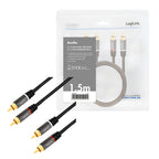 LogiLink CA1203 cable de audio 1,5 m 2 x RCA Negro (6)