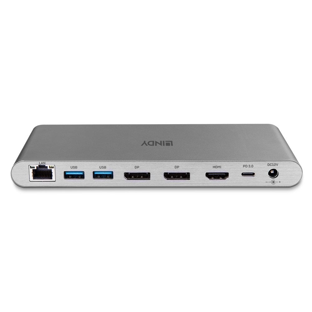 Lindy 43349 base para portátil y replicador de puertos Alámbrico USB 3.2 Gen 1 (3.1 Gen 1) Type-C Plata (3)