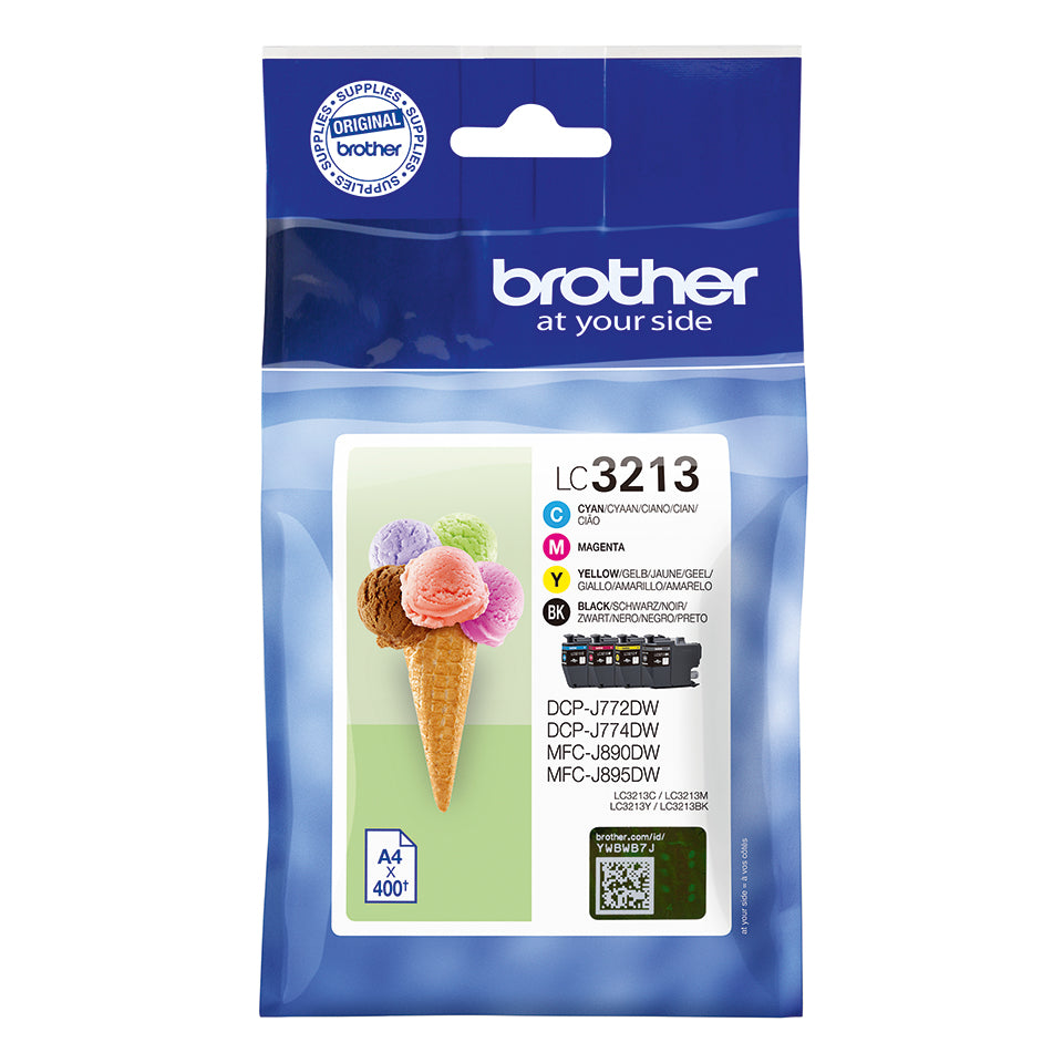 Brother LC3213VAL cartucho de tinta 4 pieza(s) Original Alto rendimiento (XL) Negro, Cian, Magenta, Amarillo (2)