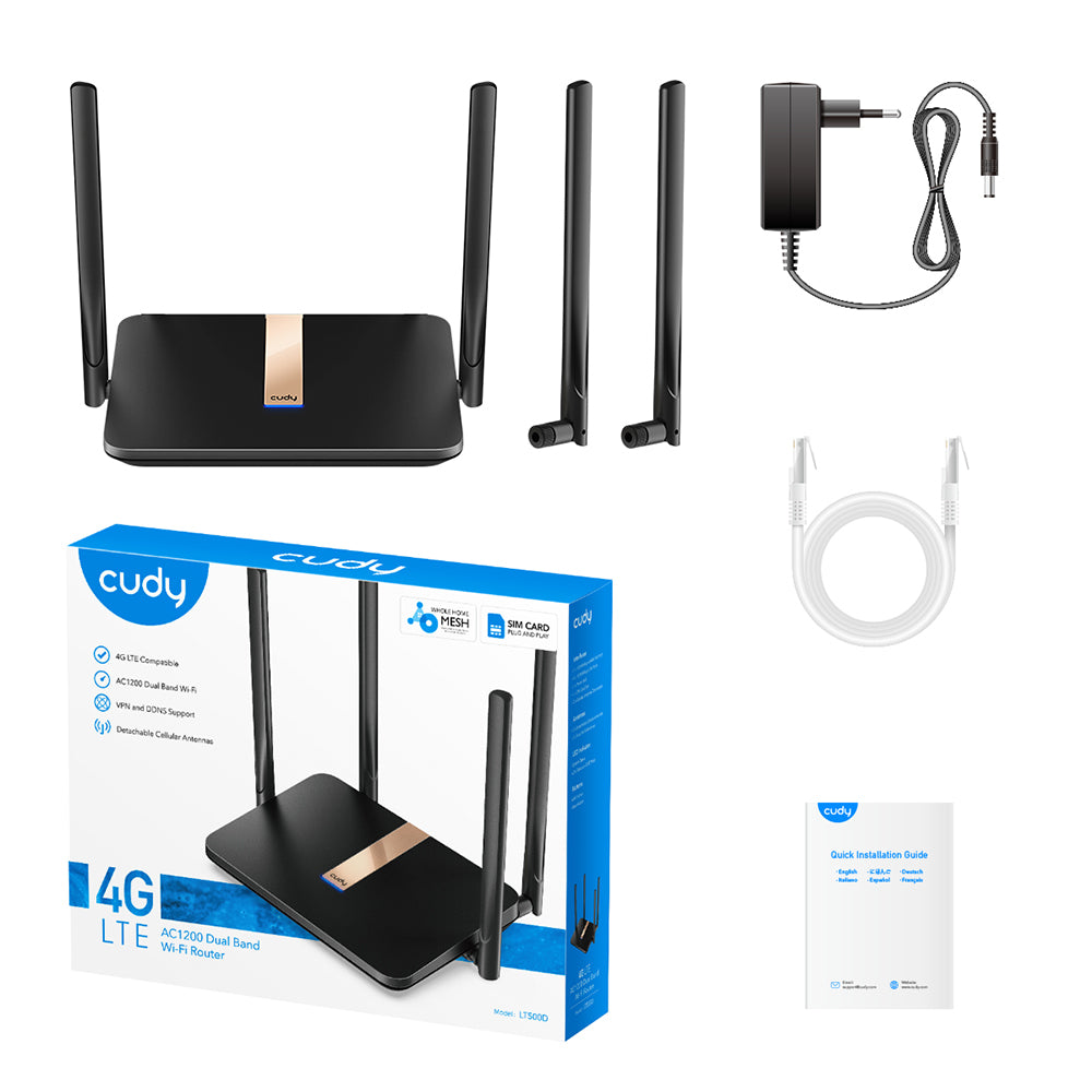 Cudy LT500D router inalámbrico Ethernet rápido Doble banda (2,4 GHz / 5 GHz) 4G Negro (5)