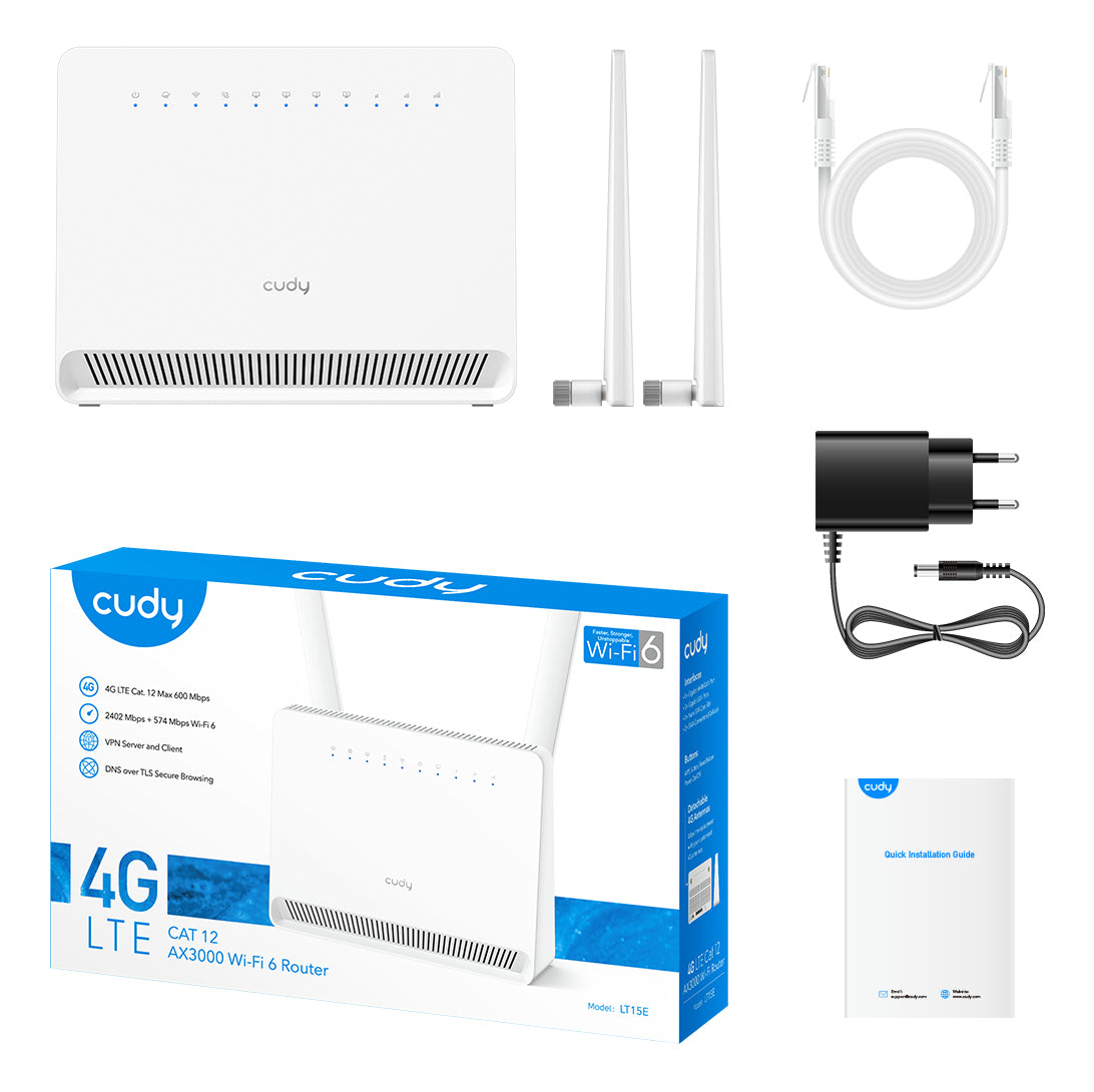 Cudy LT15E router inalámbrico Gigabit Ethernet Doble banda (2,4 GHz / 5 GHz) 4G Blanco (6)