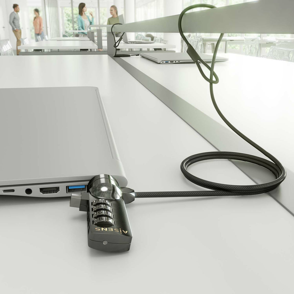 AISENS ASLK-D40N03-BK cable antirrobo Negro 1,5 m (7)