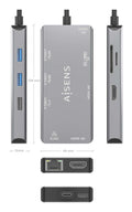 AISENS ASUC-9P018-GR base para portátil y replicador de puertos Alámbrico USB 3.2 Gen 1 (3.1 Gen 1) Type-C (5)